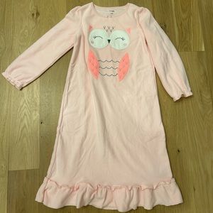 Simple Joys by Carters Pink Owl Nightgown Pajamas Size 8-10